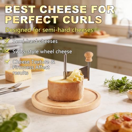 Cheese Curler Wheel,Multi-Functiona Cheese Shaver for Making Various Cheese