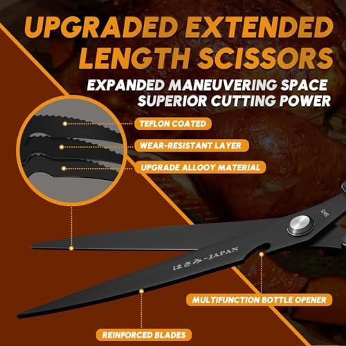Huusk Kitchen Shears Set, Japanese Stainless Steel Scissors for Food