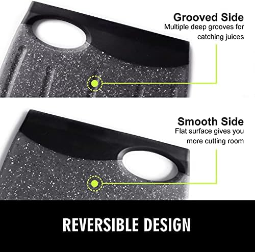 Small Plastic Cutting Board Set with Multiple Juice Grooves, 2 Pack