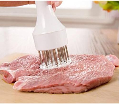 24 Blades Needle Meat Tenderizer Hammer Pounder Cooking Tools Stainless Steel Meat Steak Mallet White
