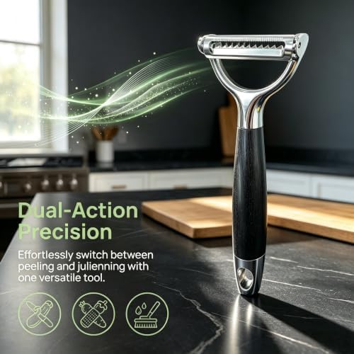 2-in-1 Julienne Peeler Vegetable Peeler for Kitchen, julian tool