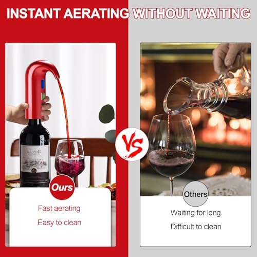 Electric Wine Aerator,Decanter,Whisky Dispenser,Pourer - Red