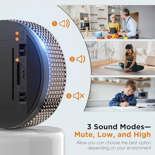 Digital Kitchen Timer - Magnetic Countdown Count Up Clock with Large LED Display, 5/15/25 Min Presets, 3 Volume Levels, Rotary Dial for Cooking, Productivity, Classroom, Fitness (1, Tarnish)