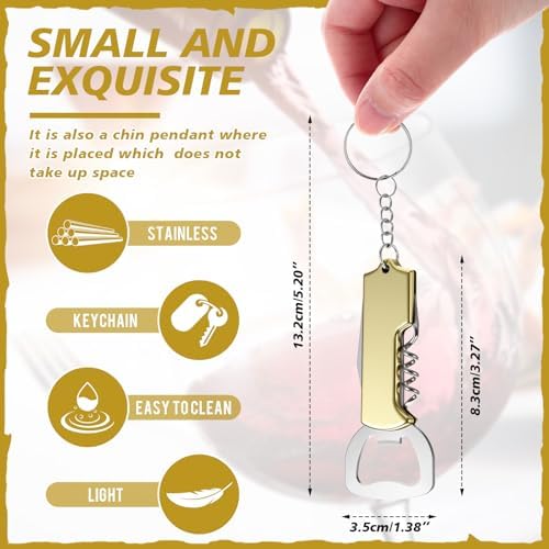 Ziliny 24 Pcs Wine Bottle Opener Keychains Bulk Corkscrew, Multi Color
