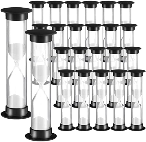 Geelin 24 Pcs 30s Sand Timer Kids for Classroom Acrylic Covered Hourglass Clock Toothbrush Sand Timer for School