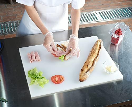 CURTA 2-Pack Cutting Boards for Kitchen, 24" x 18" x 0.5" White Color Coded Plastic Chopping Board with Anti Slip Surface Dishwasher Safe