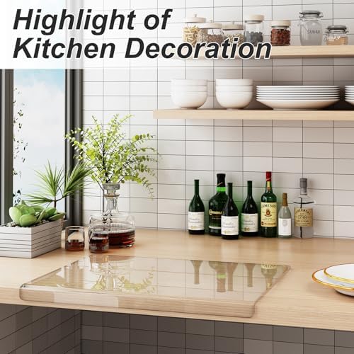JJL Acrylic Cutting Board with Counter Lip, Anti-Slip, 30 x 20 Inches, Clear – Perfect for Cutting Bread, Meat, and Vegetables, Ideal Choice for Kitchen Countertop Décor