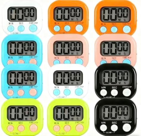 12 Pack Digital Timer for Kids Classroom,Kitchen Timers for Cooking