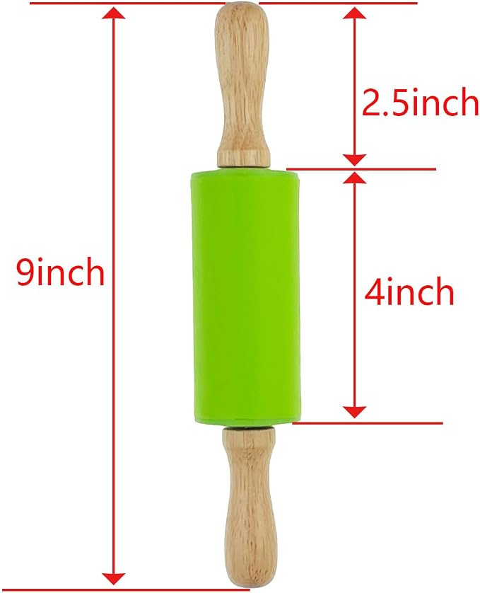 6 Pack Mini Small Rolling Pin 9 Inch Kids Rolling Pin Wooden Handle for Home Kitchen