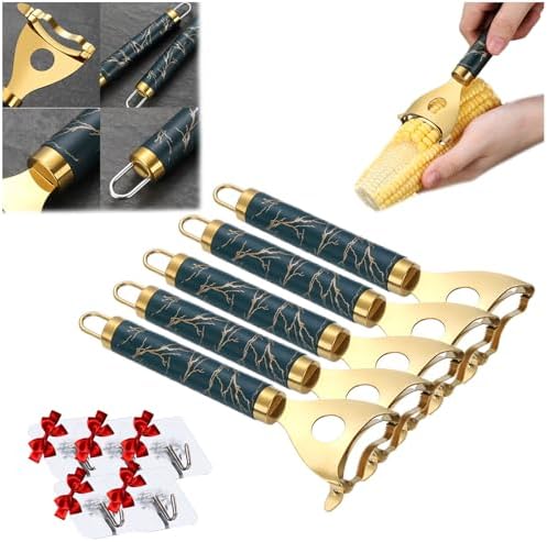 Corn Shucker, 2025 New Corn Peeler,Effortless & Fast - Effortless Corn Stripper,Durable Corn Peeler Corn Cob Stripper Tool,Time-Saving Convenience (5Pcs)