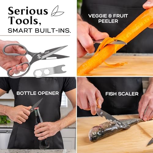 Premium Kitchen Scissors All Stainless Steel – Lifetime Replace. Warranty*
