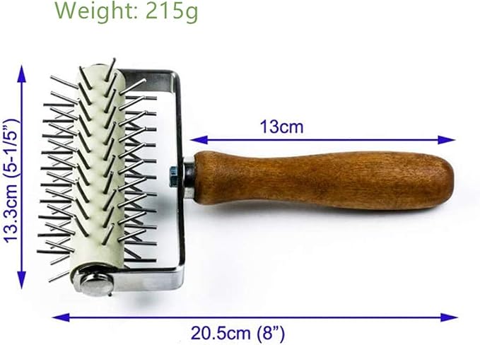 Stainless Steel Pizza Dough Roller Docker Needle Roller Pizza Puncher Pizza Bread Pin Puncher Pizza Wheel for Pizza Cookie Pie Pastry Bread