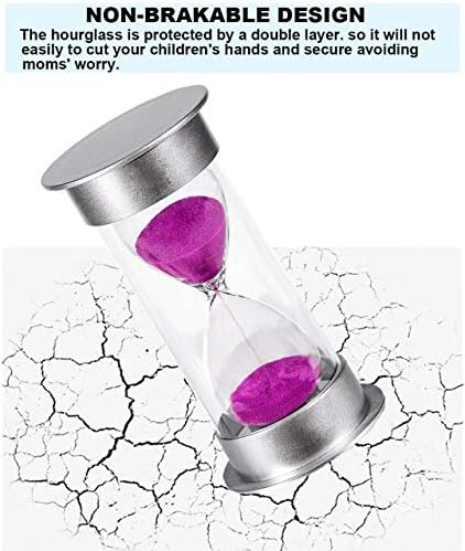 SuLiao Large 30 Sec Sand Timer, Colorful Unbreakable Hourglass, Plastic Purple Sand Watch for Kids Games & Classroom