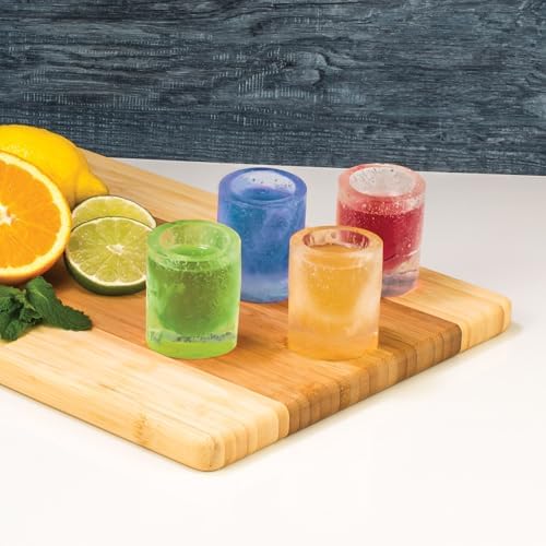 HIC Kitchen Big Shot Silicone Ice Tray, Non-Stick, Makes 4 Ice Shot Glasses