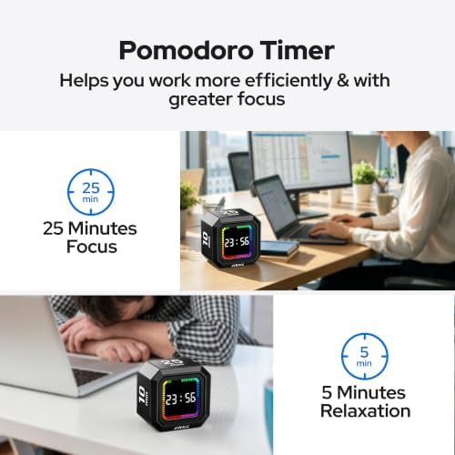 Kitchen Timer Visual Timer for Kids Color Display Gravity Sensor Cube