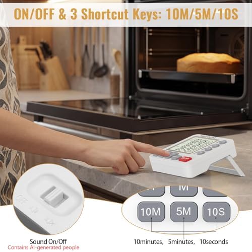Digital Dual Kitchen Timer, Multiple Channels Countdown Timer
