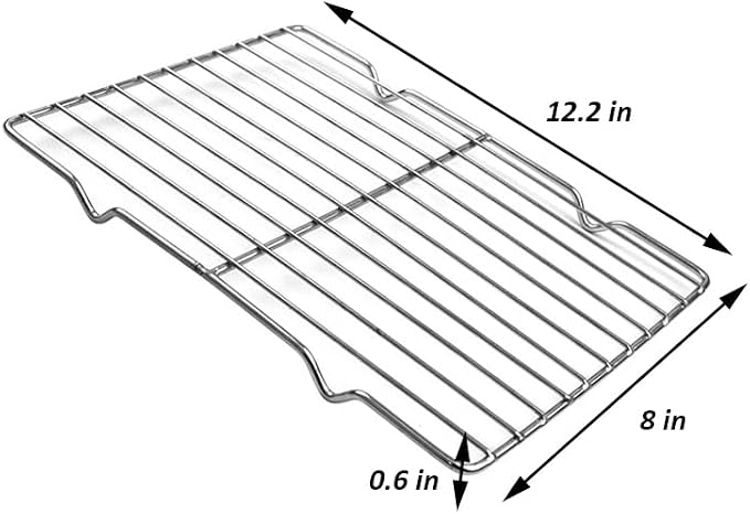 2 Pack CoolingRack, 12.2"x7.9" Heavy Duty Stainless Steel Baking Cookie Cooling Rack Oven Safe Wire Rack for Oven Safe Cooking Grilling (2 Pack)