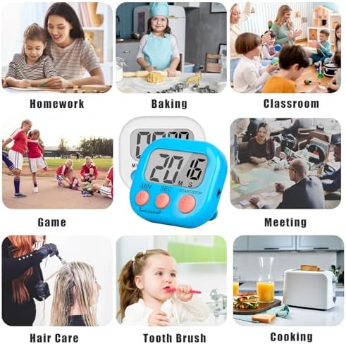ZILLEEN Classroom Timer for Kids Teachers 6 Pack Digital Timers Blue White
