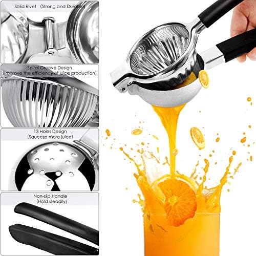 Lemon Squeezer, 304 Stainless Steel Citrus Juicer, Lemon Juicer with Lemon Zester, Juicer Hand Press for Orange Lemon, Lime Squeezer for Extracting the Most Juice Possible