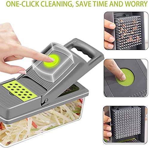 Zbyoujer Vegetable Chopper,14-in-1 food chopper vegetable chopper dicer slicer cutter Onion Chopper Onion Cutter Potato Salad Fruit Carrot Chopper with Container Chopper Vegetable Cutter