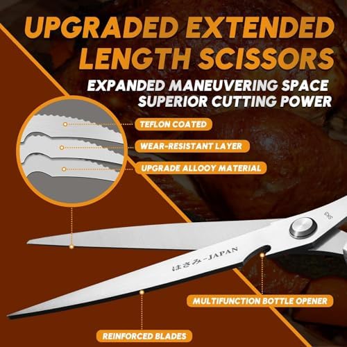 Huusk Kitchen Scissors Set Upgraded, Multifunction Kitchen Shears 2 Pack