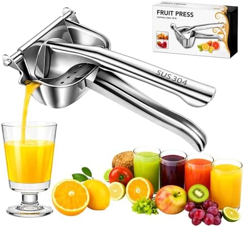 Large Lemon Squeezer Stainless Steel - Easy Squeeze Heavy Duty Lemon Juicer Hand Press - Ergonomic Citrus Squeezer & Fruit Juicer for Small Oranges, Lemons, & Limes - Easy to use and clean