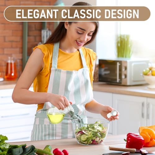 Teenyyou 2 Pcs Oil Vinegar Dispenser Set, 10.5 oz Glass Bottles Kitchen