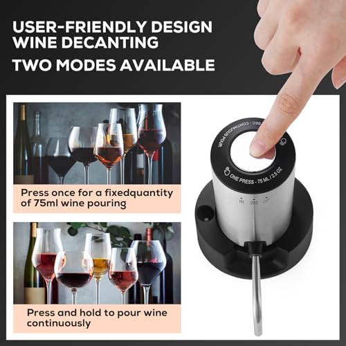 BLUBYEES Electric Wine Aerator 3-in-1 Automatic Wine Decanter & Dispenser
