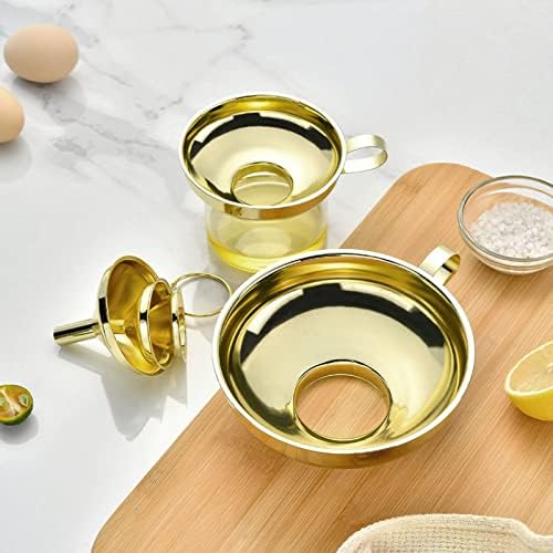 Stainless Steel Funnel Set, 3 Piece Narrow Spout Gold