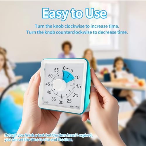 60 Minutes Countdown Visual Timer,Manage Time Well for Kids and Adults,Silent Travel Time Design for Education,Classroom,Home,Office