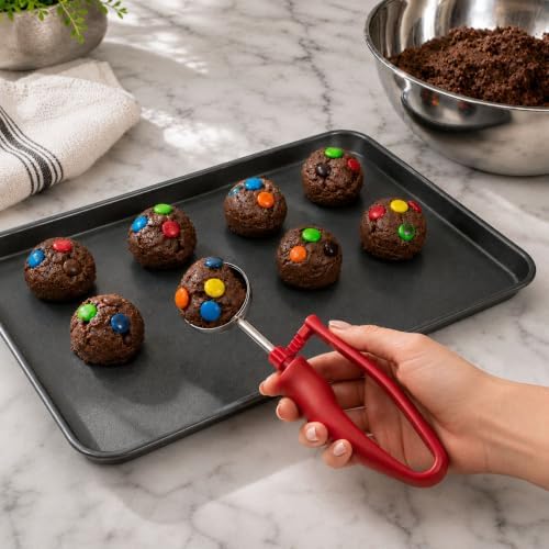 Restaurantware Ice Cream Scoop 1 Case 1.4 oz Stainless Steel Portioner Commercial Kitchen Tool Comfortable Grip Dishwasher-Safe Ambidextrous Handle