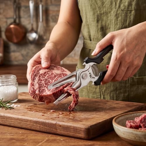 Kitchen Scissors – Multi-kitchen shears use for Poultry/Meat/Fish, w/Bottle Opener, Safety Lock, Non-Slip, Dishwasher-safe