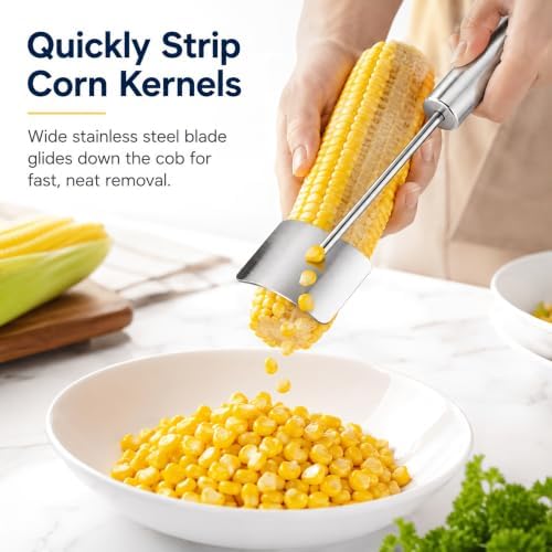 Stainless Steel Corn Peeler Tool, Long Handle Kernel Stripper