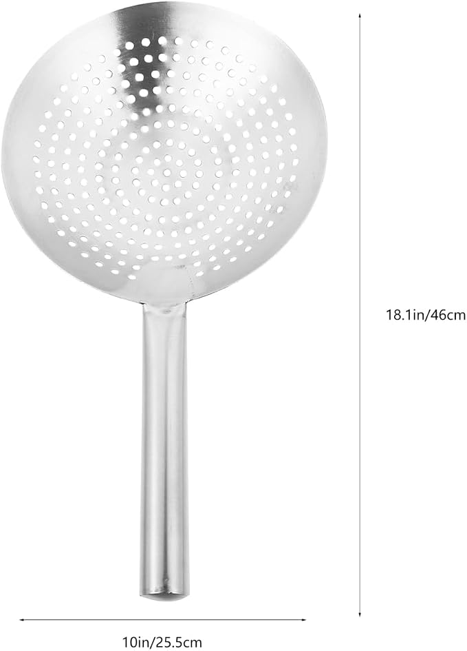 Cabilock 17.12 Inch Thickened Stainless Steel Skimmer Spoon Fine Mesh Wire Oil Strainer Multi-Functional Kitchen Gadget for Frying Boiling Draining Vegetables Seafood Pasta