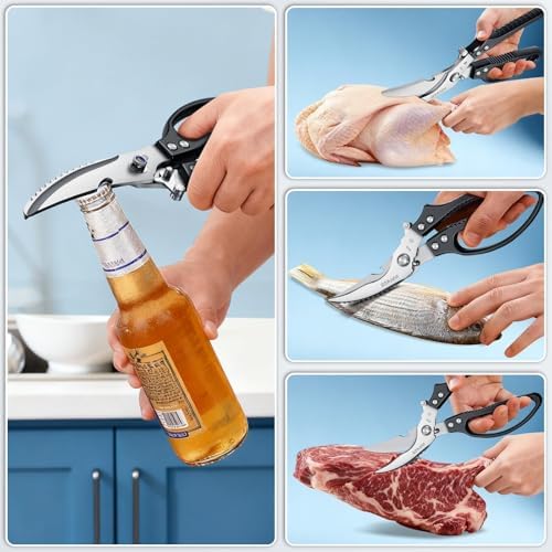 HUUSK Black Kitchen Scissors Set -Heavy Duty Kitchen Shears