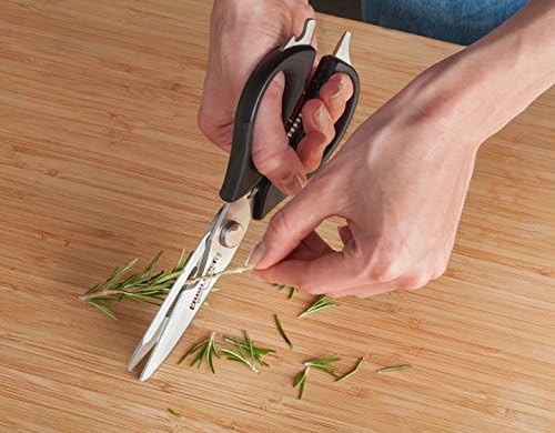 Ergo Chef All-Purpose Come-Apart Kitchen Shears for Poultry, Fish, Vegetables, Herb Stripper, Bottle Opener (Black)