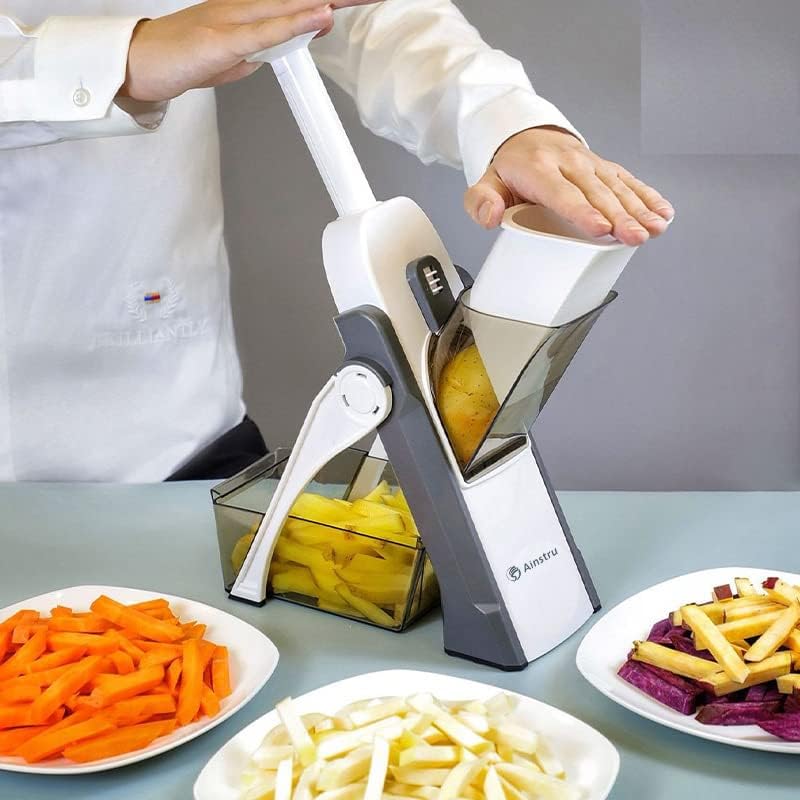 Vegetable Chopper Mandoline Slicer Adjustable Vegetable Cutter Safe Multi-purpose Food Vegetable Slicer for Kitchen (Gray)