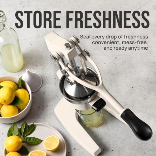 Zulay Kitchen Cast Iron Juicer - Heavy Duty Orange Juicer with Detachable Strainers for Easy Cleaning, Citrus Press for Citrus Fruits, Perfect for Bartenders, Juice Lovers & Health Enthusiasts