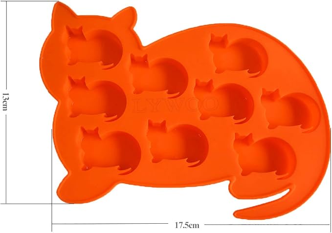 Cat Silicone Ice Cube Tray and Treat Mold, Gifts for cat Lovers, Birthday Presents Mother's Day Father's Day Christmas Gifts for Men Women Cat lovers,2 Pack