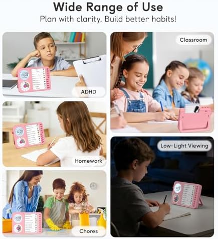 3-in-1 Visual Timer & ADHD Tool for Kids with Chore Chart & Planning Board