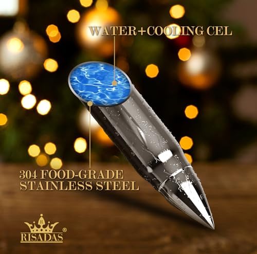 Stocking Stuffers for Dad - Whiskey Stones Silver - Christmas Gifts for Men