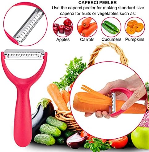 Y Peeler Set of 3 - Caperci kitchen 3-Piece Vegetable Peelers with Julienne, Serrated and Straight Blades
