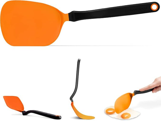Dreamfarm Chopula –Super Flexible Chopping Sit Up Spatula – Safe for Non-Stick One Size Orange | Non-stick cookware safe, heat resistant, thin, flexible flipper, turner and food chopper with sit-up, no-mess handle, 12"