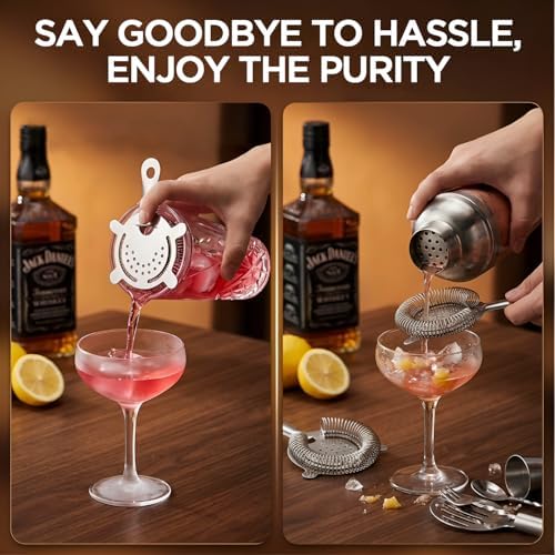 Glass Cocktail Shaker 14.5oz with Strainer