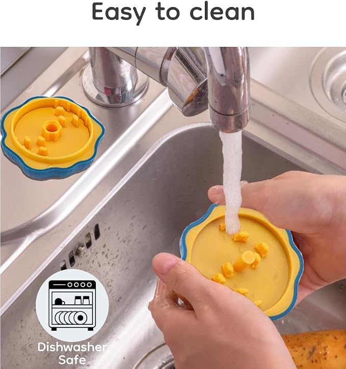 Garlic Peeler & Press Kit with Silicone Garlic Roller Tube & Brush, Fast Garlic Skin Remover, Easy Clean Dishwasher Safe Garlic Peeler Tool, Essential Kitchen Gadget for Cooking Prep (Blue)
