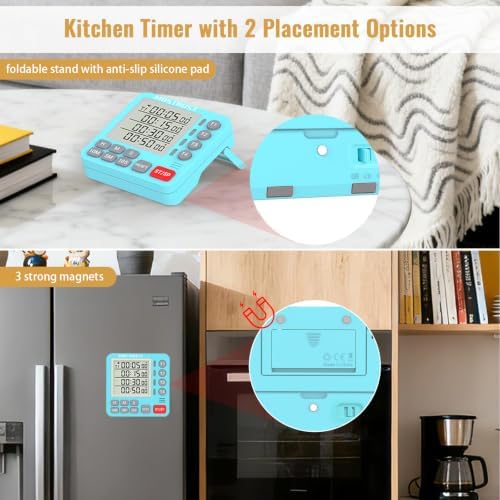Digital Dual Kitchen Timer, Multiple Channels Countdown Timer