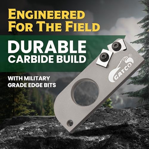 GATCO MCS Military Carbide Sharpener – Manual Pocket Knife Sharpener with 40° Carbide Blades – Compact Handheld Sharpening Tool for Field, Hunting & Outdoor Use – Durable, Lightweight, Portable Design