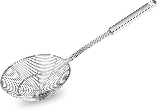 Spider Strainer Skimmer, Swify Stainless Steel Asian Strainer Ladle Frying Spoon with Handle for Kitchen Deep Fryer, Pasta, Spaghetti, Noodle, 5.5 Inch