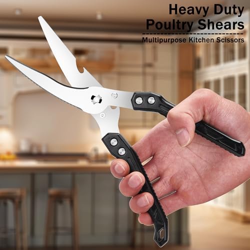 Heavy Duty Kitchen Poultry Shears Professional Food Scissors Black