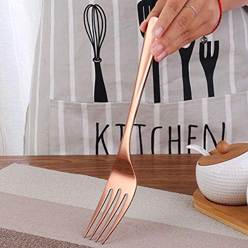 Salad Spoon Fork Serving Set of 3, Baikai 10 inch Heavy Duty Stainless Steel Polished Servers Spoon, Fork, Slotted Spoons(Rose Gold)